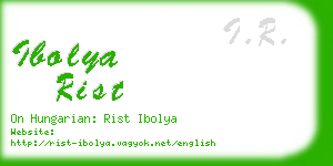 ibolya rist business card